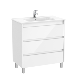 Mueble baño Unik ROCA de 3 cajones con lavabo 80 cm blanco