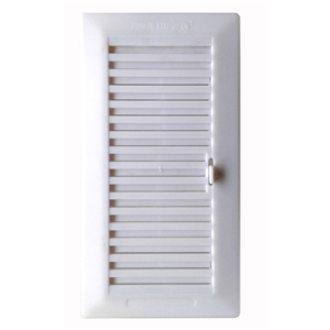 Rejilla ventilación regulable para encastrar ABS blanco 26x13,3 cm