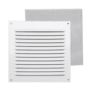 Presunción fantasma Sicilia Rejilla ventilación para atornillar con mosquitera aluminio blanco 20x20 cm
