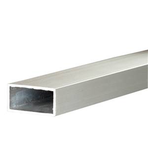 Tubo rectangular aluminio plata 50x20 100 cm